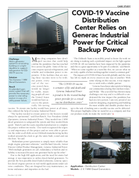 South Shore Generators - Covid-19 Distribution Centers Relies on Generac